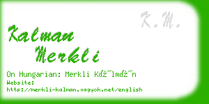 kalman merkli business card